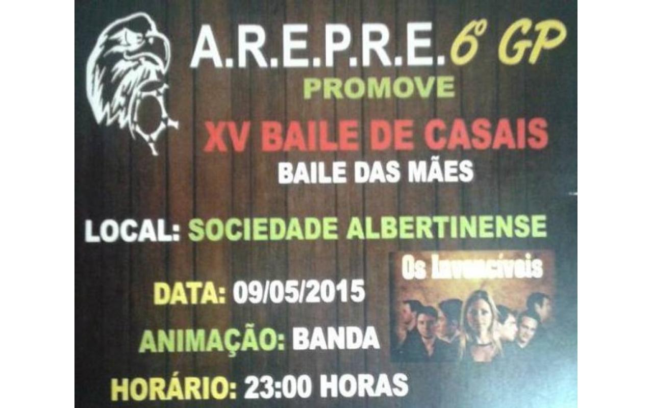 A.R.E.P.R.E. 6º GP de Aurora realiza XV Baile de Casais neste sábado, 09