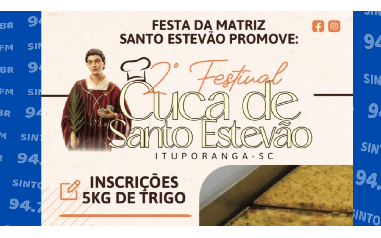 2º Festival Cuca de Santo Estevão será neste sábado (4) em Ituporanga