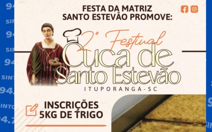 2º Festival Cuca de Santo Estevão será neste sábado (4) em Ituporanga