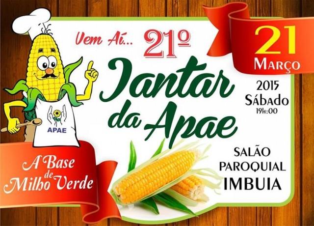Jantar da APAE a base do milho verde é realizado no sábado em Imbuia