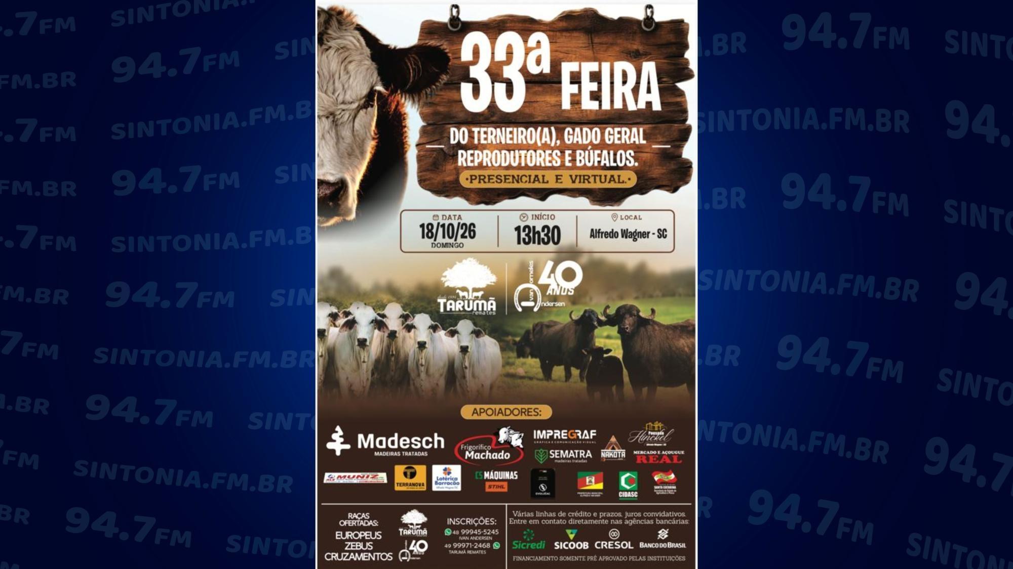 33ª Feira do Terneiro será realizada em Alfredo Wagner no dia 18 de outubro