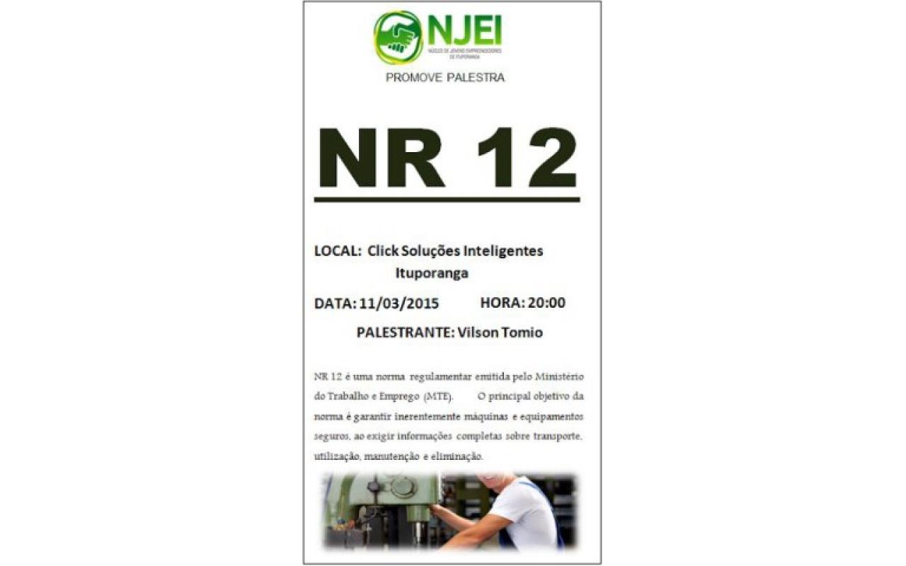 Palestra para esclarecer a NR12 será realizada hoje em Ituporanga