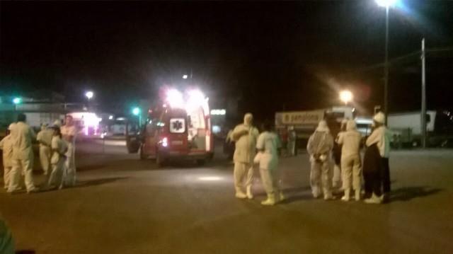 Ruptura em tubulação no setor de desossa de gado é a causa de vazamento de amônia em frigorífico, em Rio do Sul