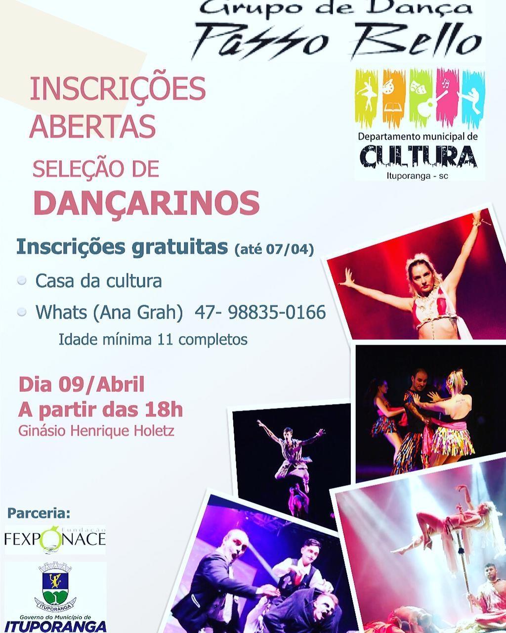 Abertas inscrições para seletiva de dançarinos para o grupo de dança Passo Belo