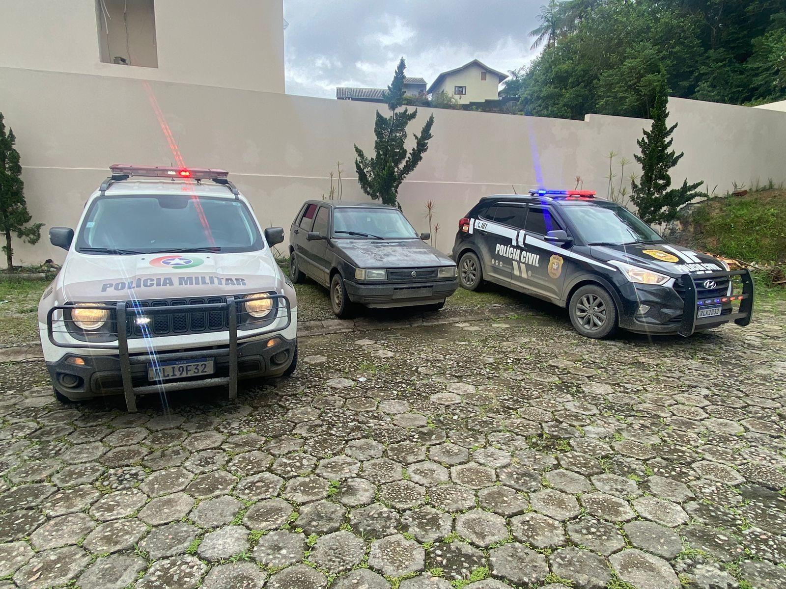 Ação conjunta da Polícia Civil e Militar recupera veículo furtado e prende em flagrante receptador