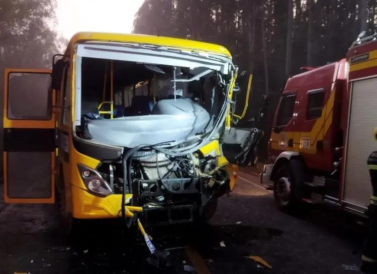 Acidente com ônibus escolar no Sul de SC mata motorista e deixa mais de 20 feridos