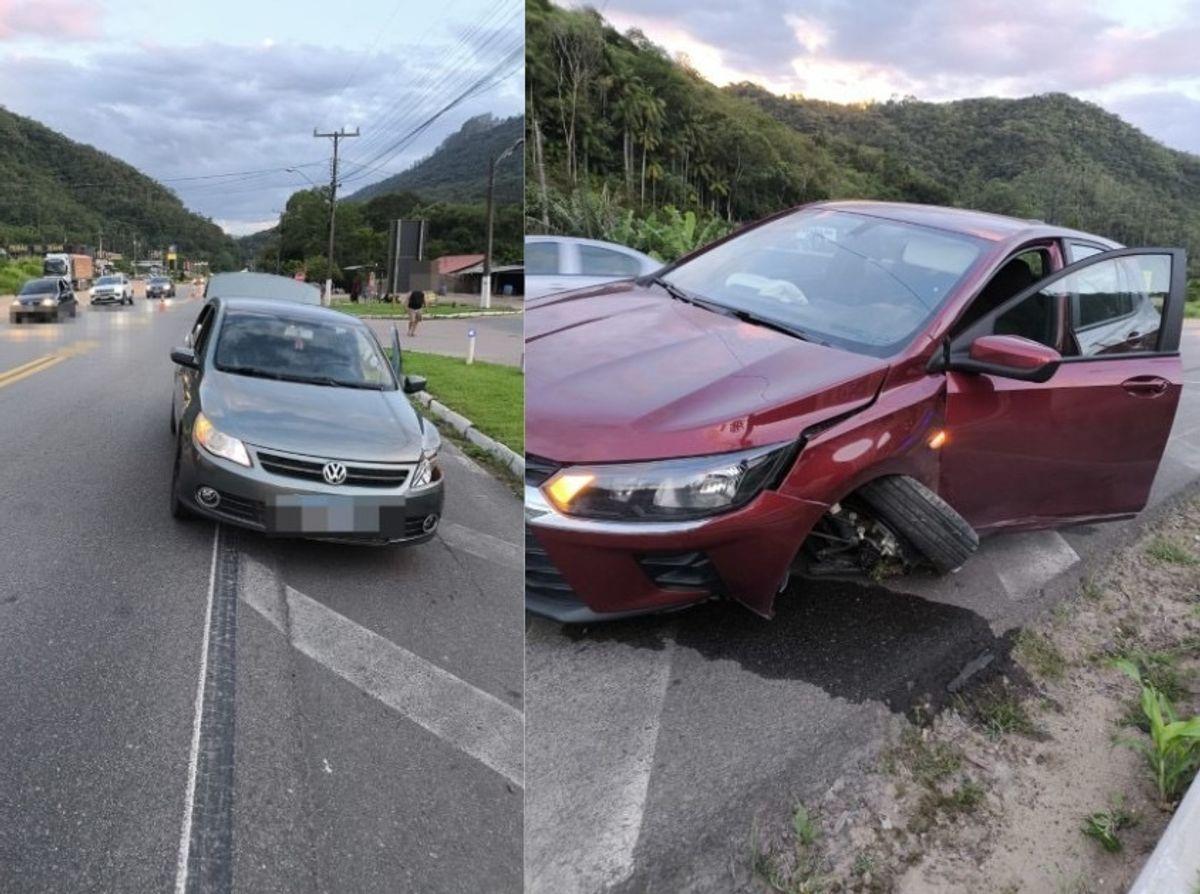 Acidente entre dois veículos deixa jovem ferida na BR-470 em Ibirama