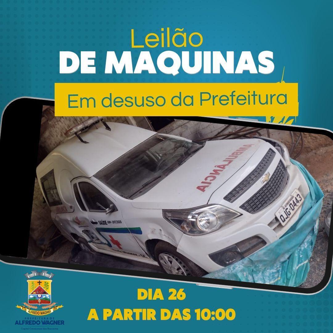 Administração de Alfredo Wagner promove leilão de máquinas e veículos em desuso da prefeitura