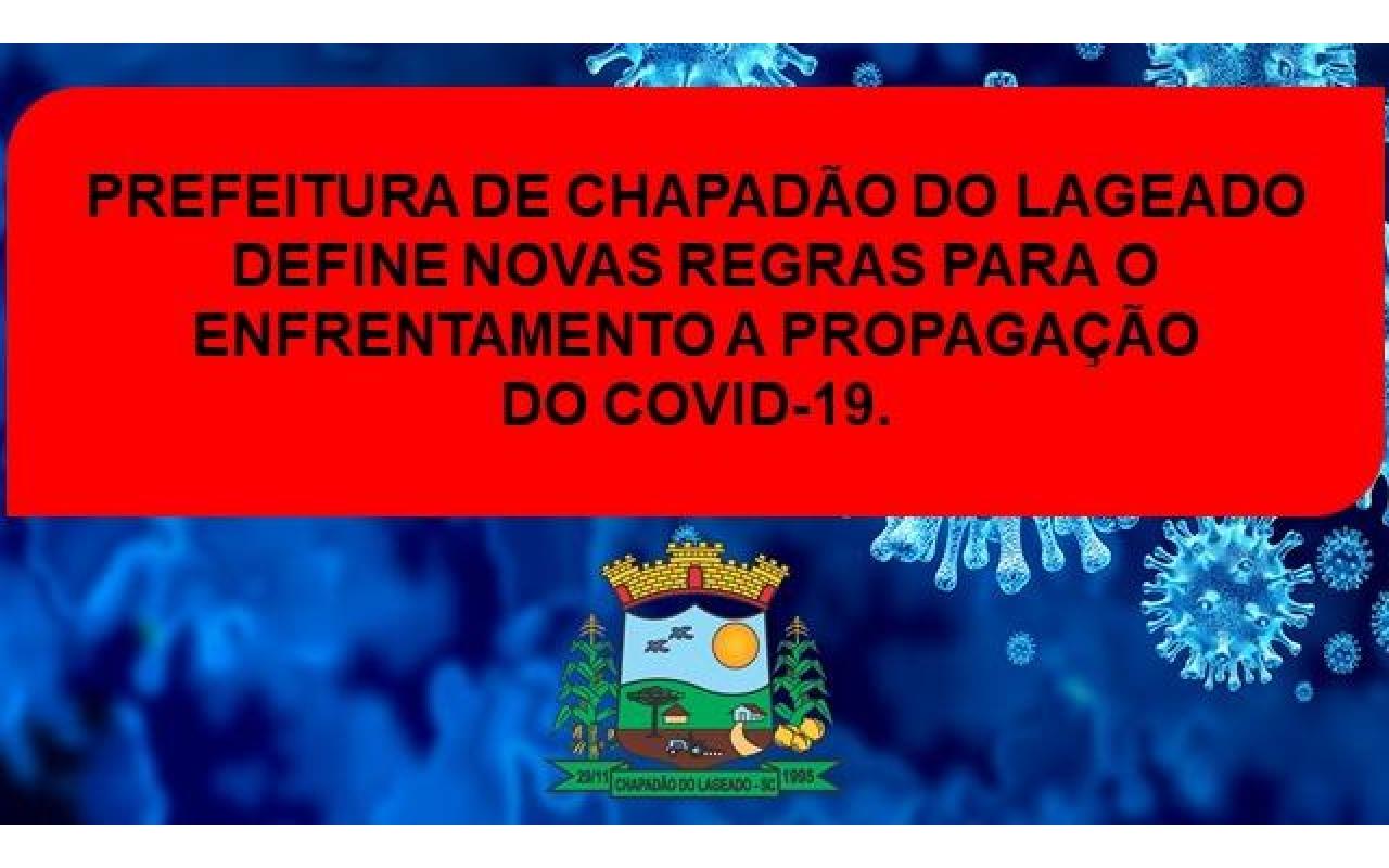 Administração de Chapadão do Lageado define novas regras para enfrentamento a propagação da Covid-19