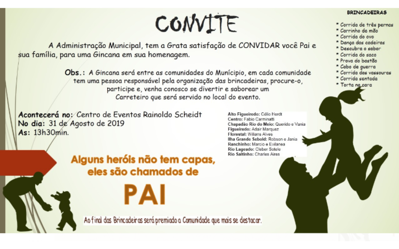 Administração de Chapadão do Lageado promove gincana em homenagem aos pais