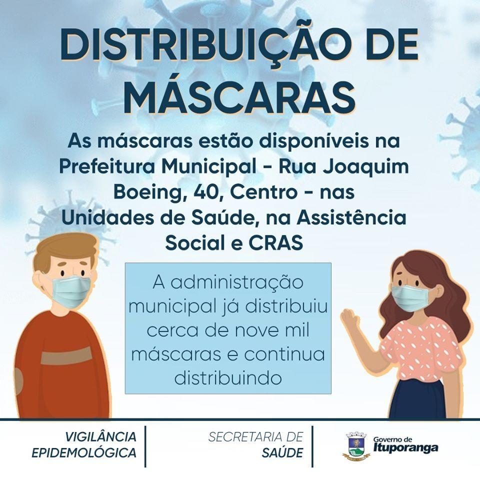 Administração de Ituporanga segue distribuindo máscaras para a população