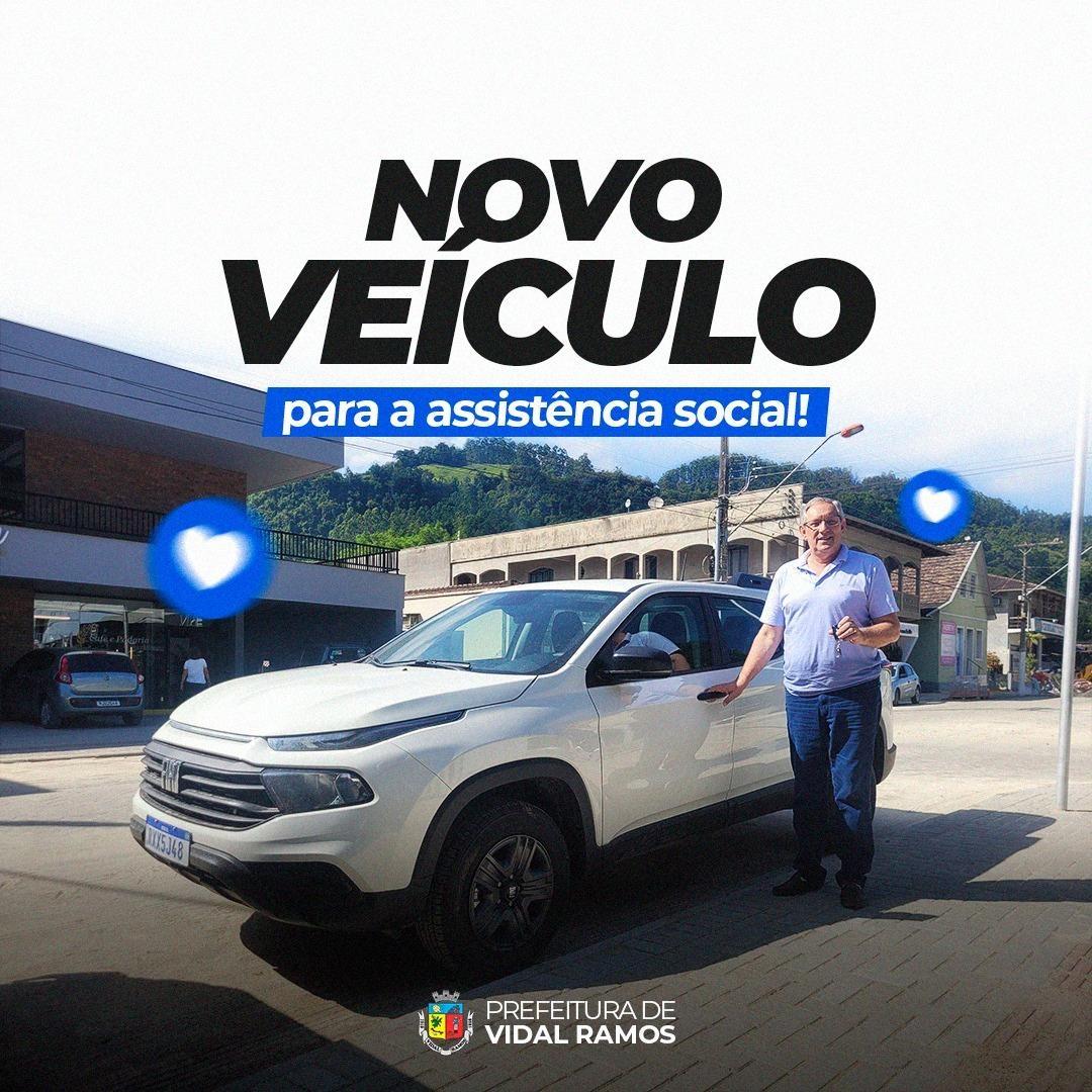 Administração de Vidal Ramos entrega veículo Fiat Toro para a Secretaria de Assistência Social