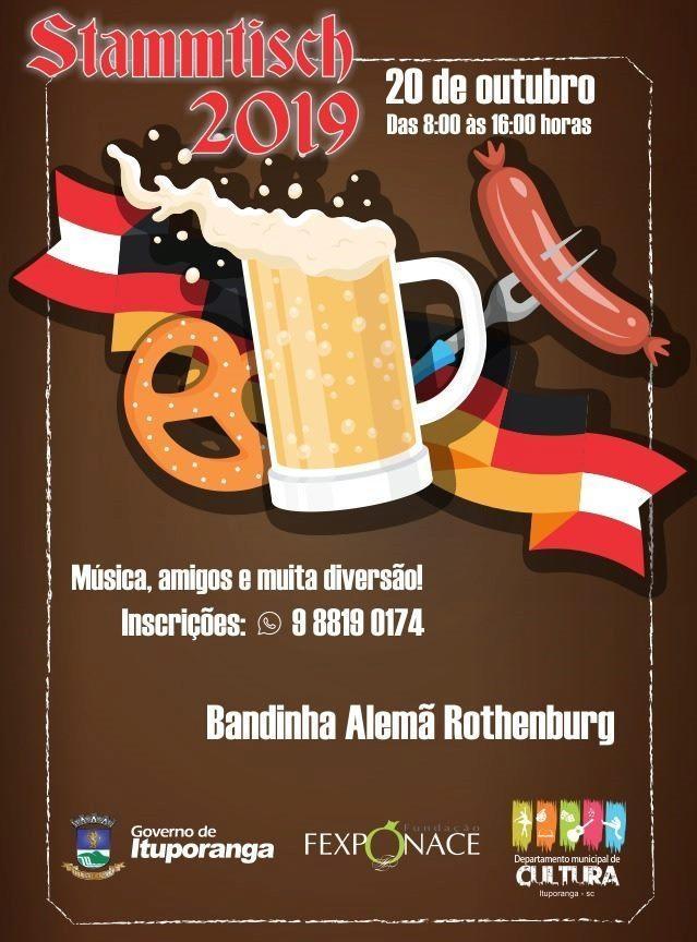 Agenda: Dia 20 de Outubro tem Stammtisch em Ituporanga