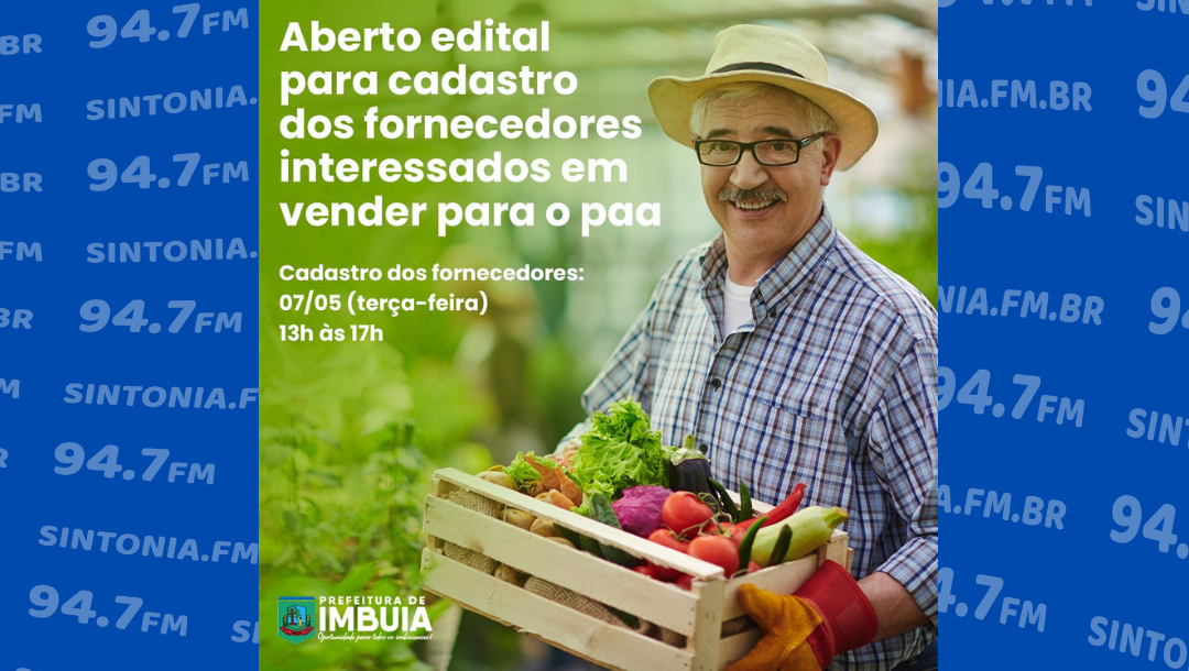 Agricultores de Imbuia podem vender alimentos para o Programa de Aquisição de Alimentos do Governo Federal