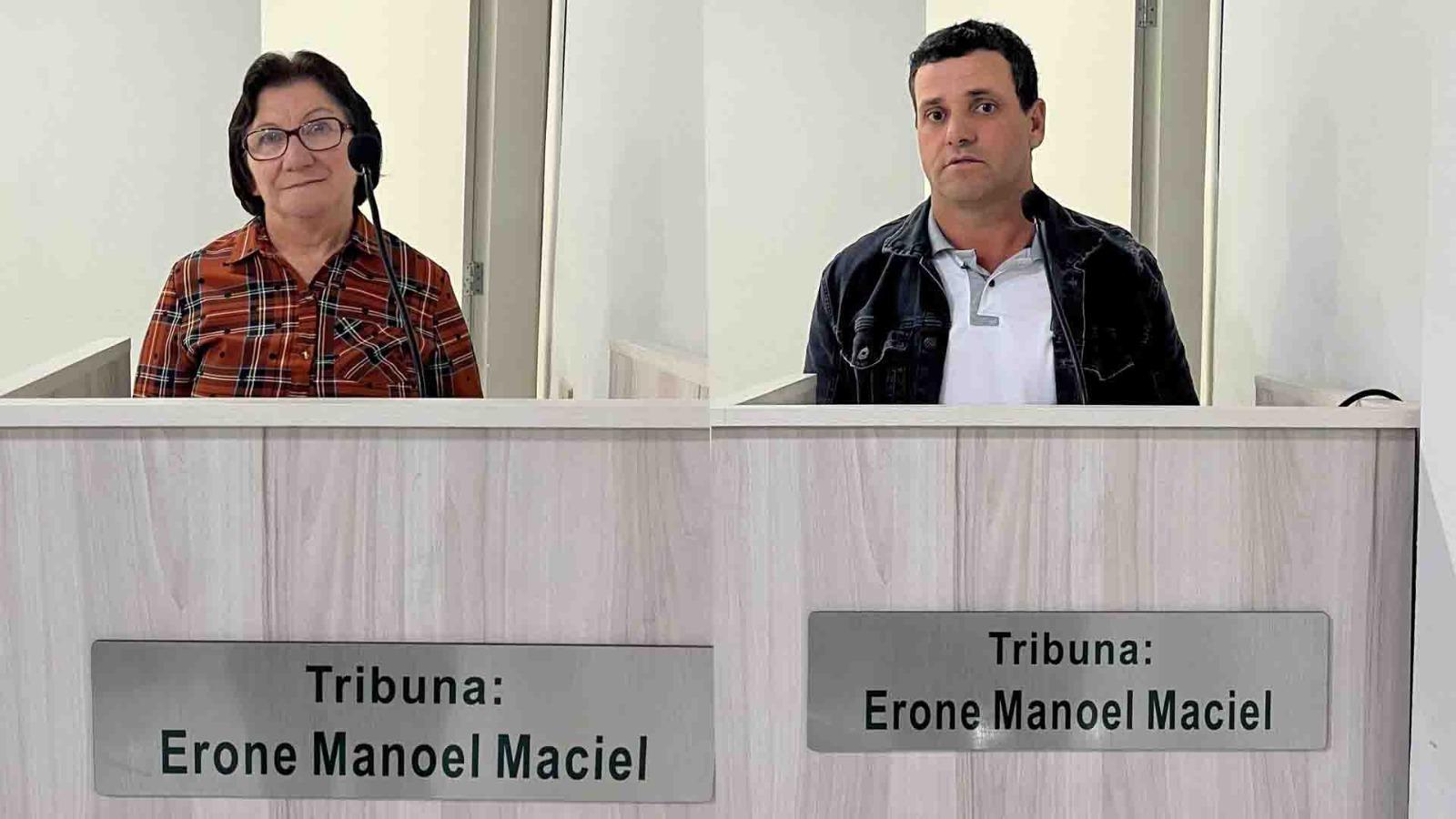 Alcionir Chiquio e Neusa Capistrano assumem como vereadores em Chapadão do Lageado 