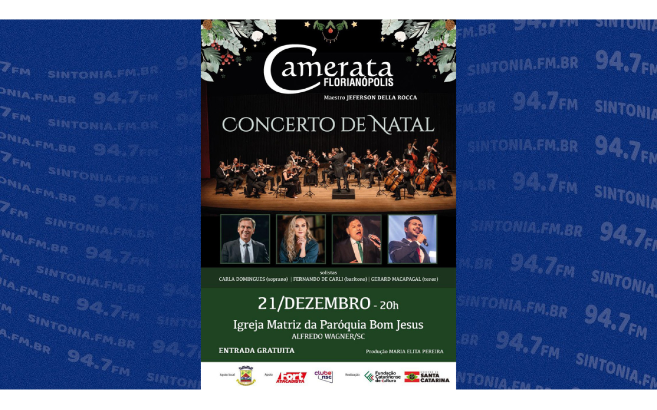 Alfredo Wagner recebe o Concerto de Natal da Camerata Florianópolis