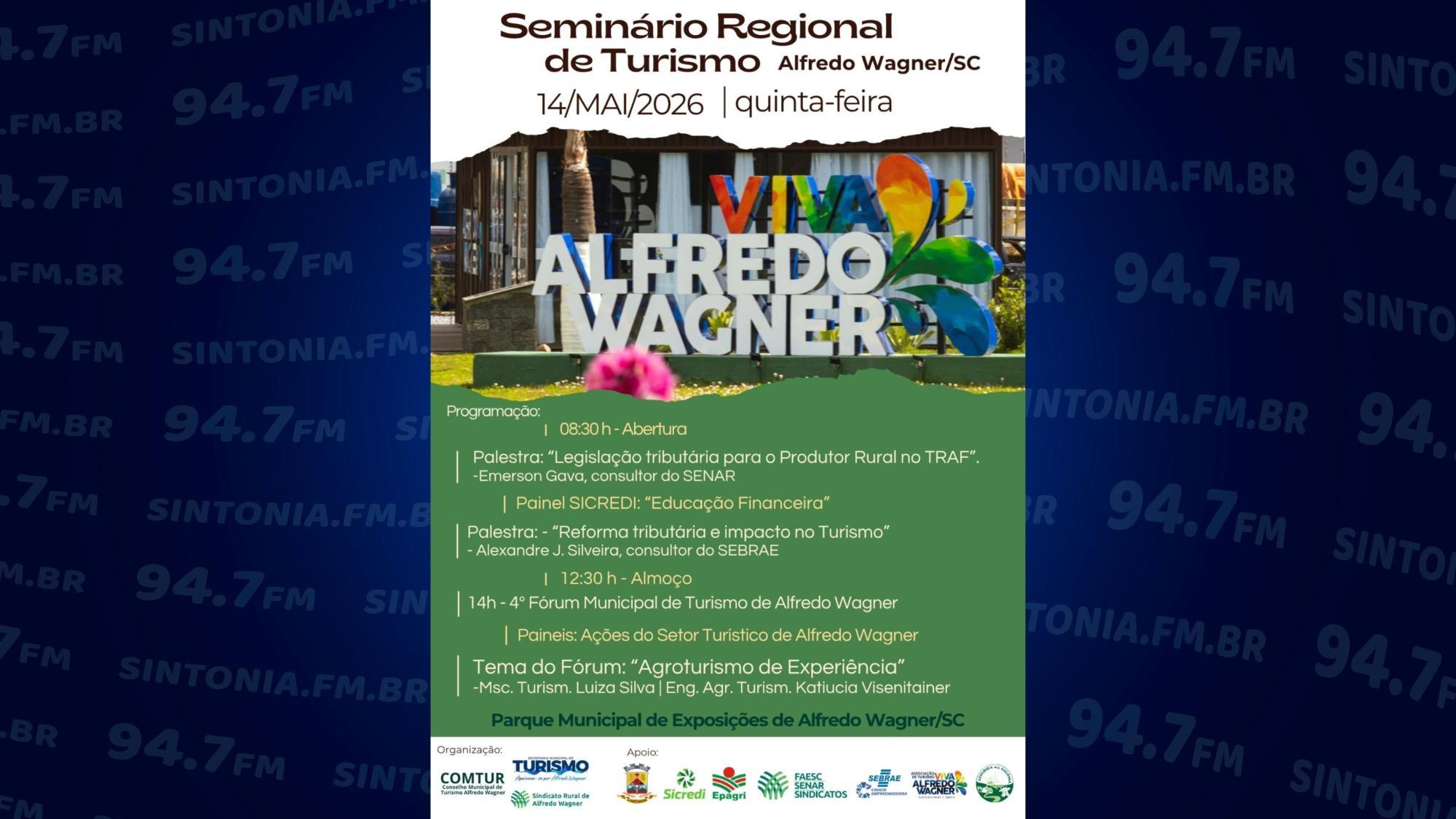 Alfredo Wagner recebe Seminário Regional de Turismo nesta quinta-feira (14)