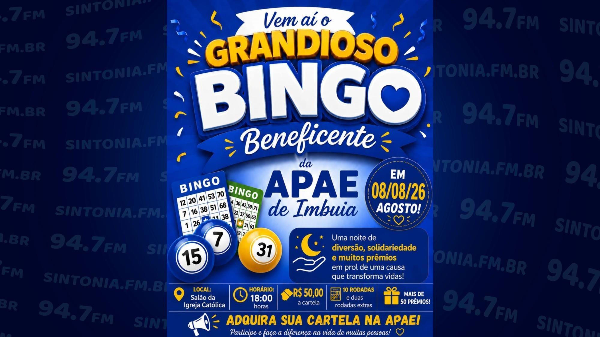 APAE de Imbuia promove bingo beneficente com mais de 50 prêmios