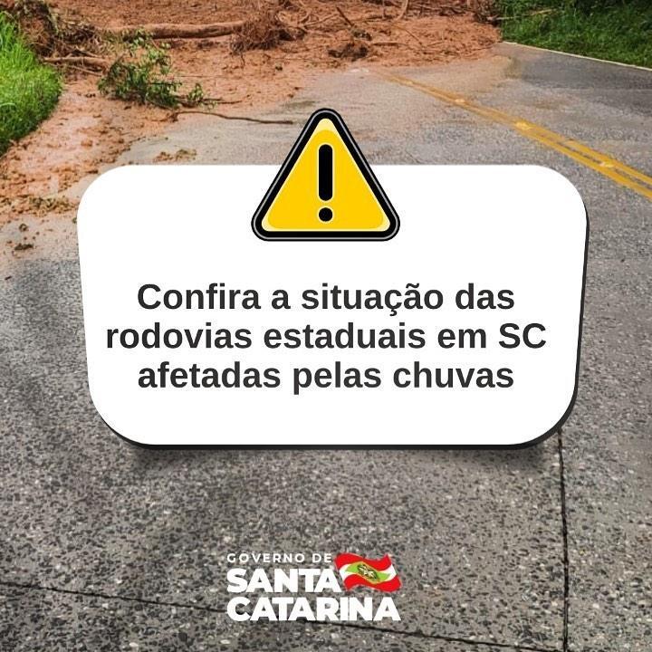 Atualização da situação das rodovias em SC
