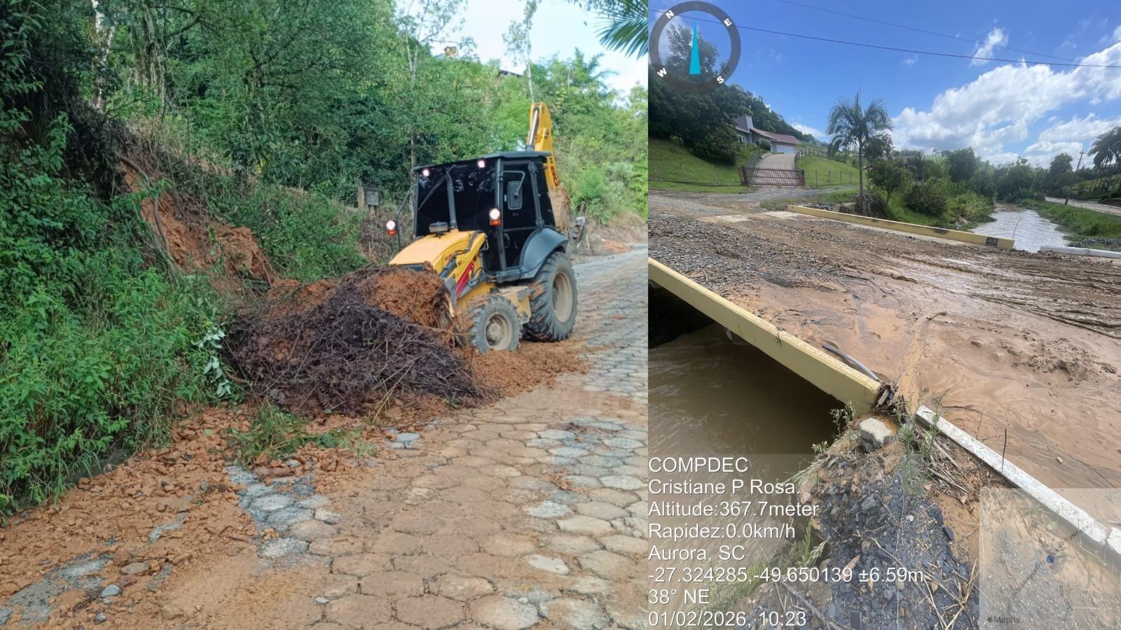 Aurora avalia decretar situação de emergência após chuvas intensas no município