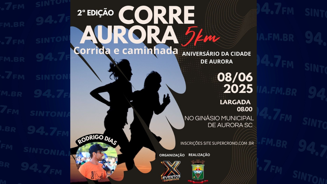 Aurora promove corrida de 5 km como parte das festividades do aniversário do município