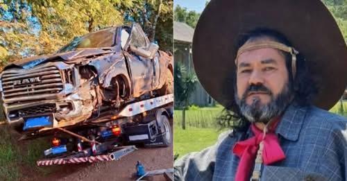 Baitaca sofre acidente de caminhonete no interior do RS