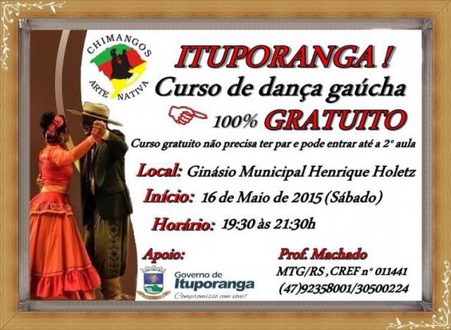Curso de danças típicas gaúchas será oferecido gratuitamente em Ituporanga 