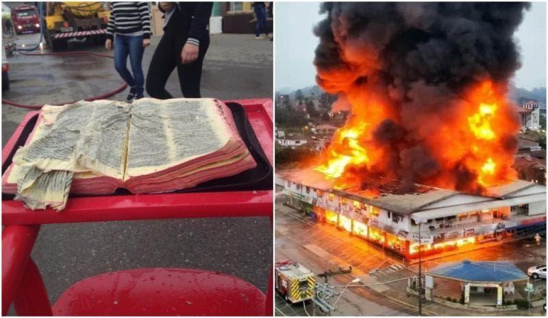 Bíblia resiste a incêndio que destruiu centro comercial em Presidente Getúlio