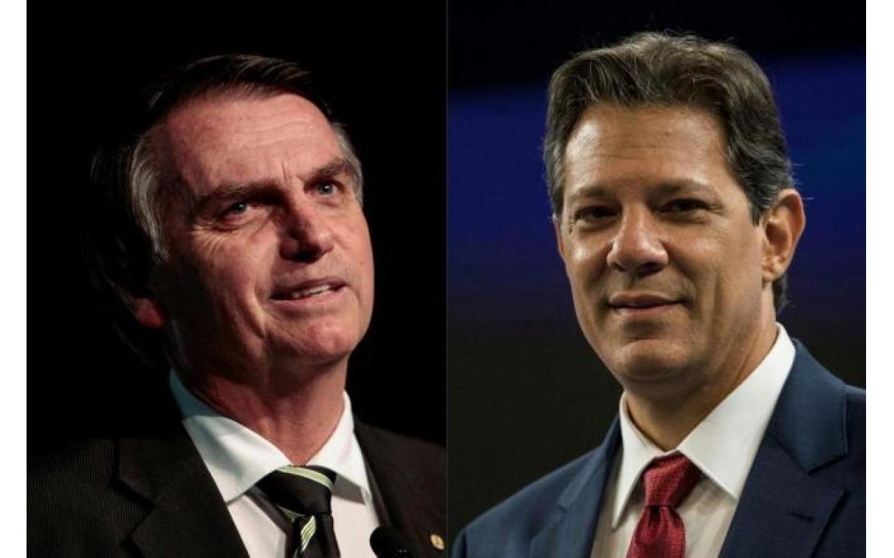 Bolsonaro tem 57% dos votos válidos, contra 43% de Haddad, diz pesquisa CNT/MDA