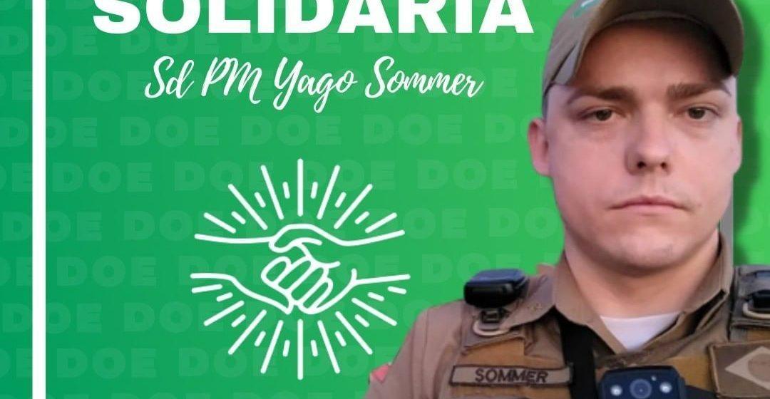 Campanha busca arrecadar recursos para custear tratamento contra o câncer do Policial Militar Yago Sommer