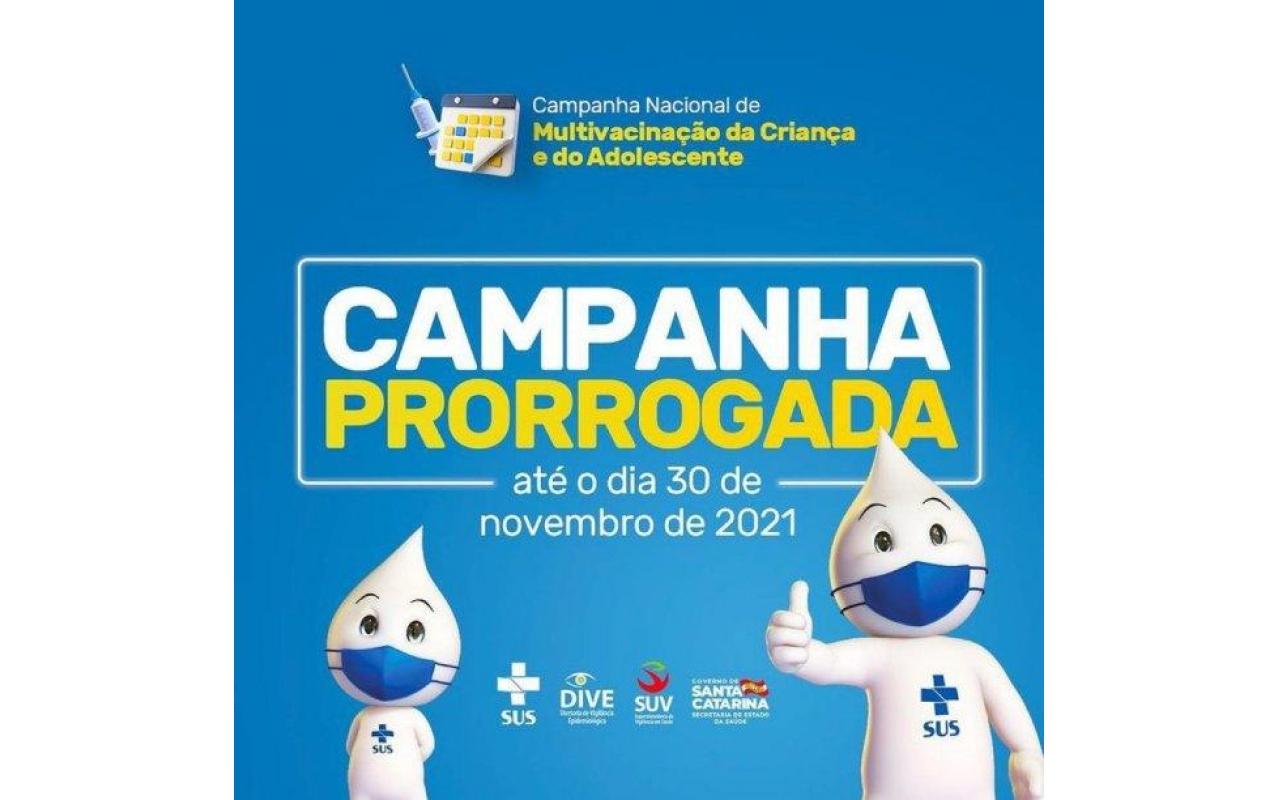 Campanha de Multivacinação é prorrogada até o dia 30 de novembro em Santa Catarina