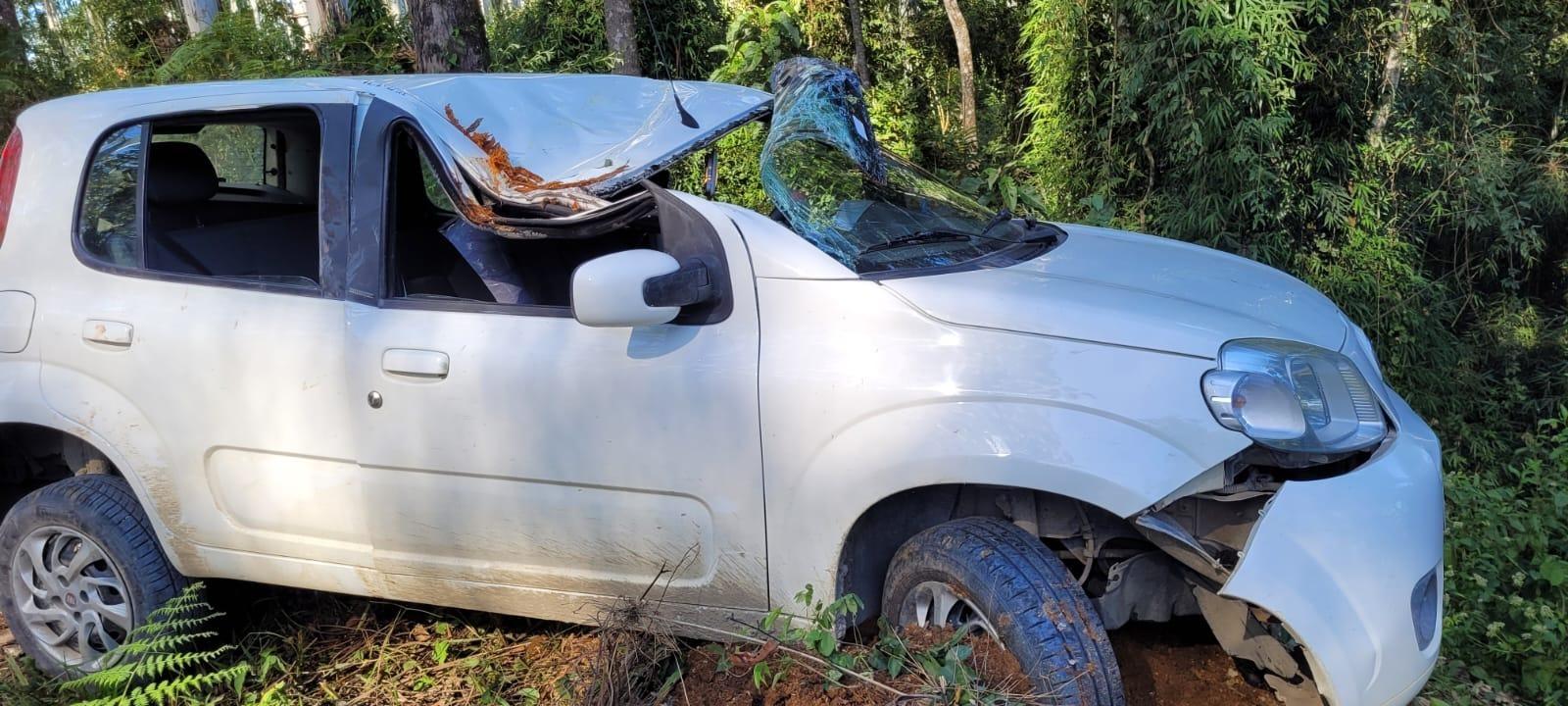 Casal fica ferido em acidente no município de Chapadão do Lageado