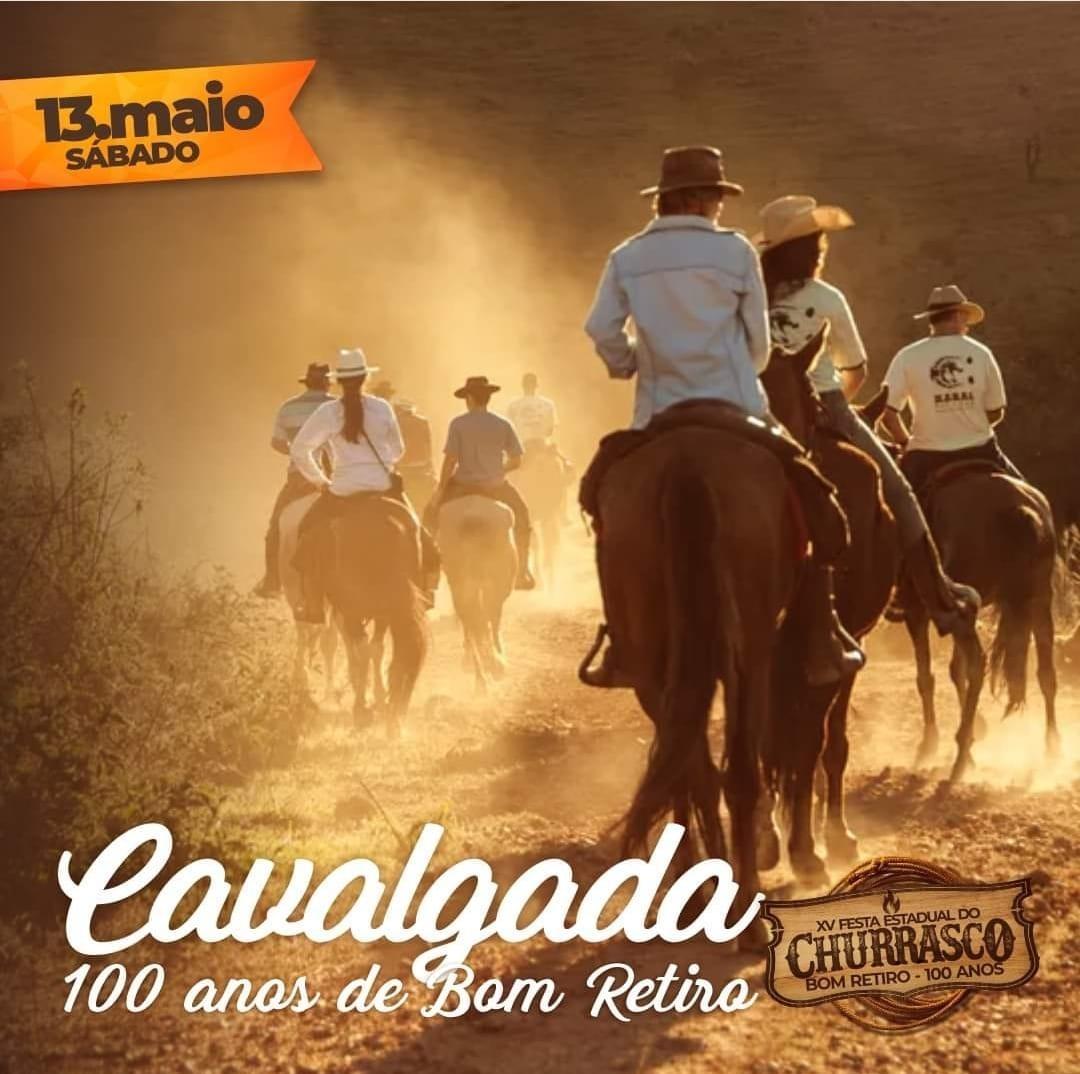 Cavalgada especial por trilhas no interior de Bom Retiro vais ser realizada no sábado durante a Festa do Churrasco