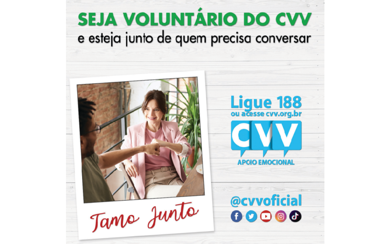 Centro de Valorização da Vida (CVV) de Rio do Sul realizará curso para formação de voluntários
