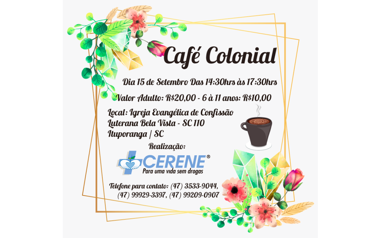 Cerene de Ituporanga promove Café Colonial beneficente