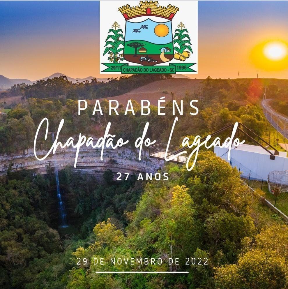Chapadão do Lageado completa 27 anos de emancipação politico-administrativa nesta terça-feira (29)