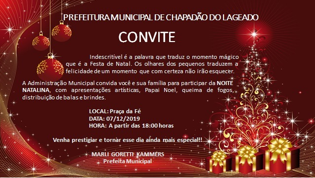 Chapadão do Lageado promove noite natalina na Praça da Fé