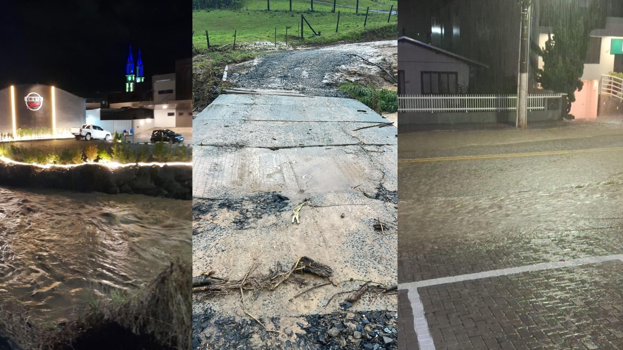 Chuva provoca enxurradas e deixa estradas do interior de Ituporanga com problemas