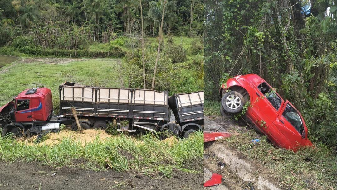 Colisão entre carreta e carro deixa uma vítima morta na BR-470