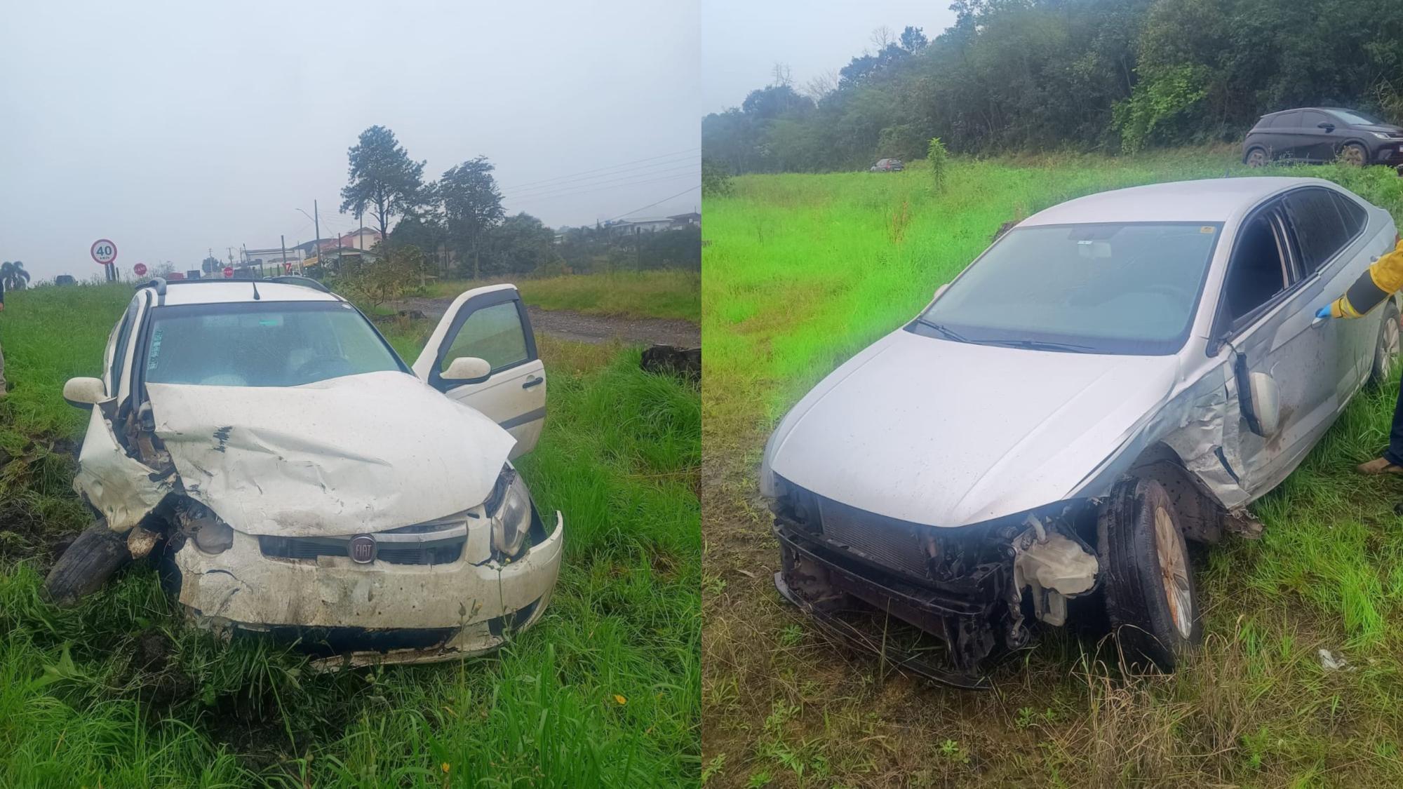 Colisão entre dois veículos deixa motoristas feridos em Pouso Redondo
