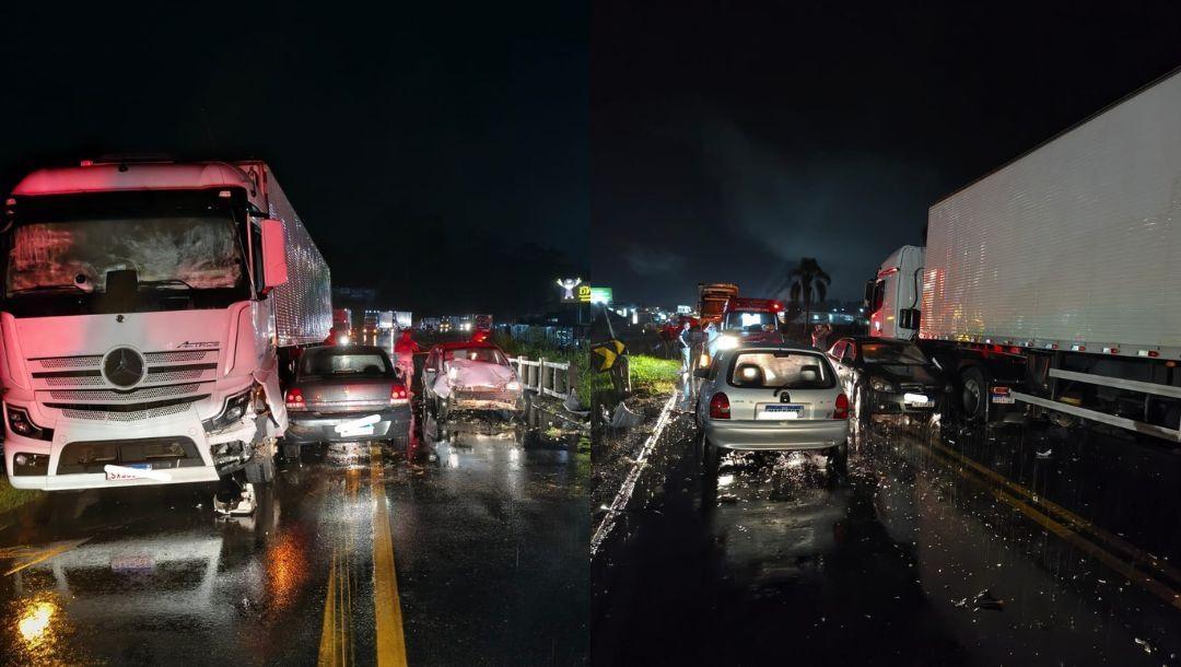 Colisão entre três veículos é registrada na BR-470 em Rio do Sul