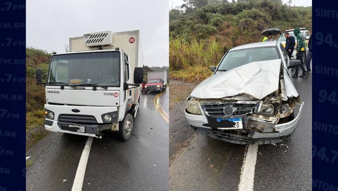 Colisão frontal é registrada na SC-281 em Leoberto Leal