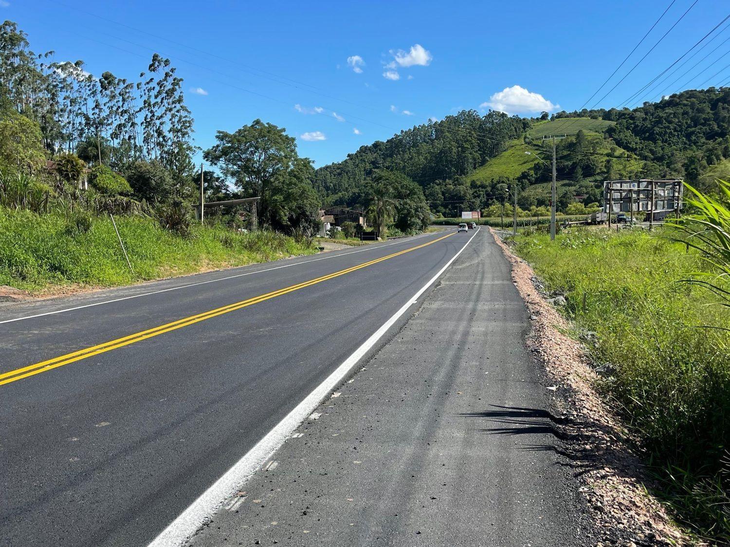 Concluídas as obras de sobrelevação da SC-350 entre Aurora e Rio do Sul