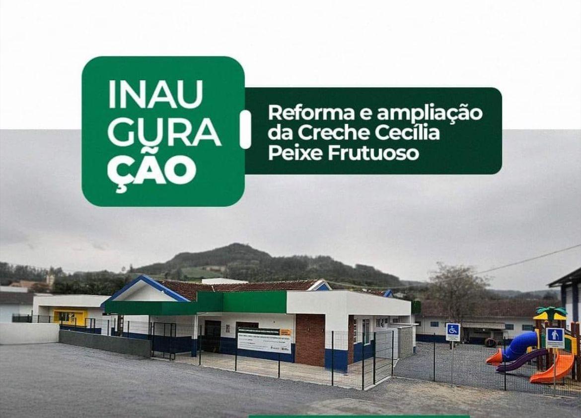 Creche Cecília Peixe Frutuoso, em Vidal Ramos, inaugura novas instalações nesta quinta-feira (17)