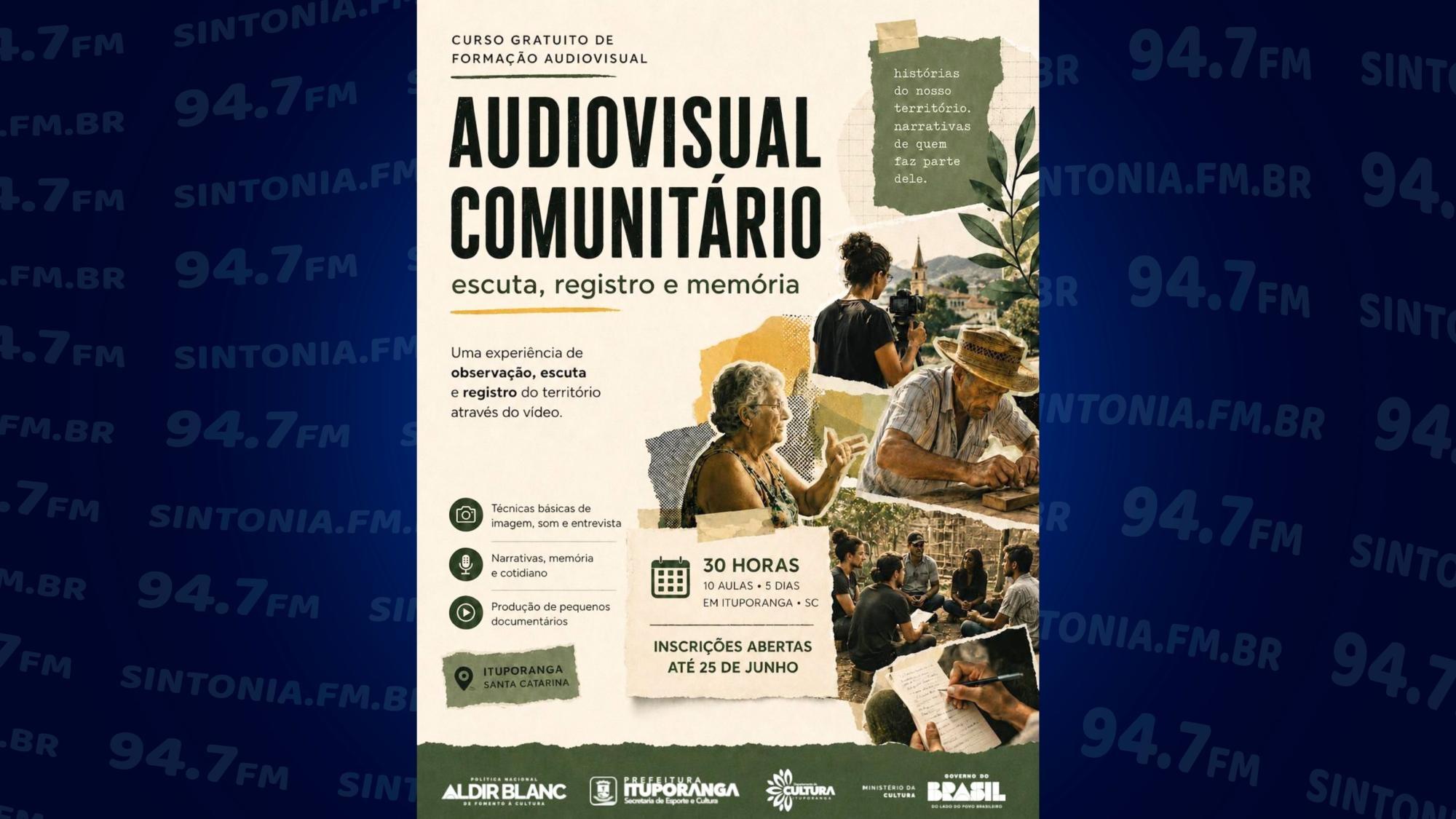 Curso gratuito de audiovisual abre inscrições em Ituporanga 