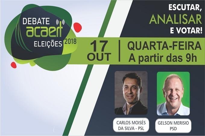 DEBATE ACAERT no segundo turno acontece nesta quarta-feira dia 17 de outubro