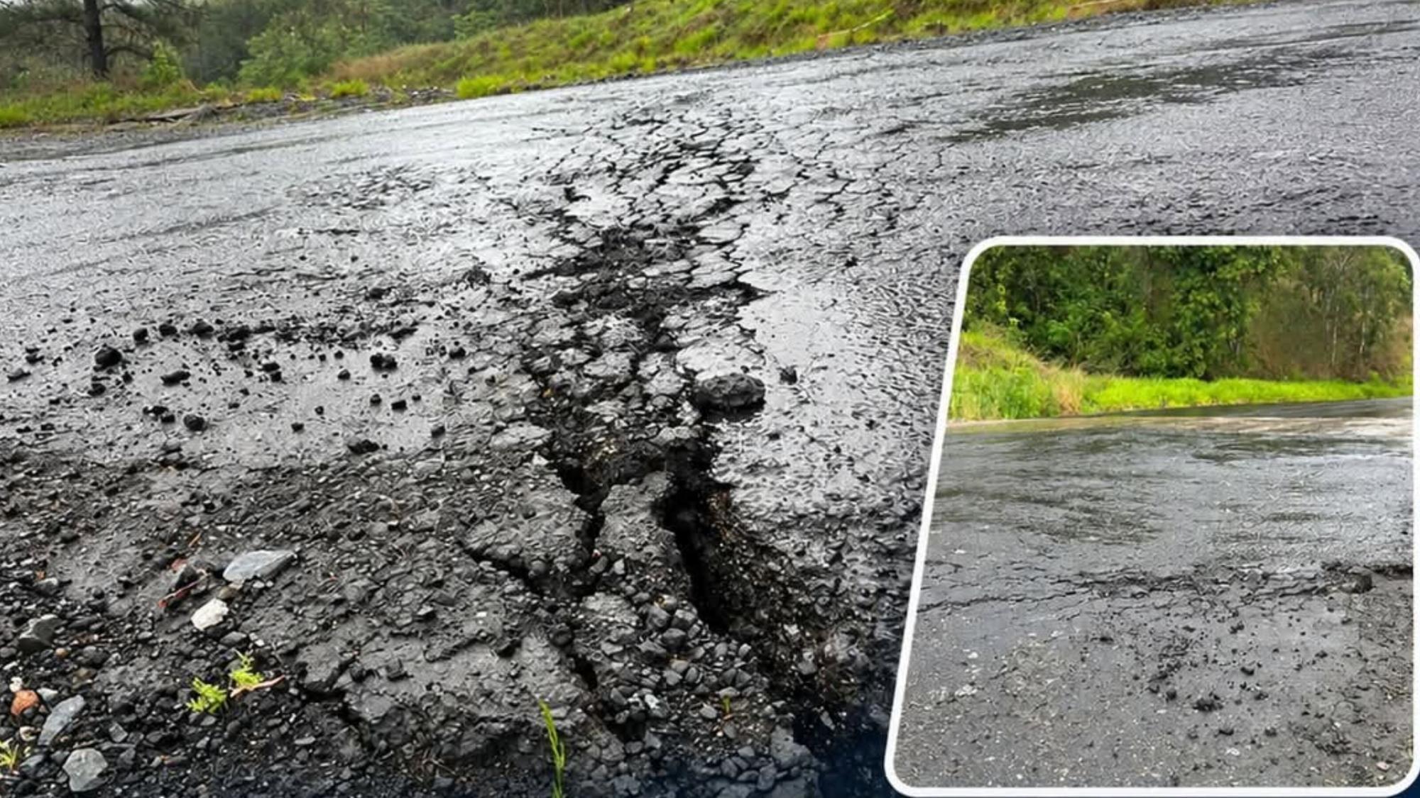 Defesa Civil de Chapadão do Lageado alerta para afundamentos e rachaduras no asfalto da Serra do Rio Lageado