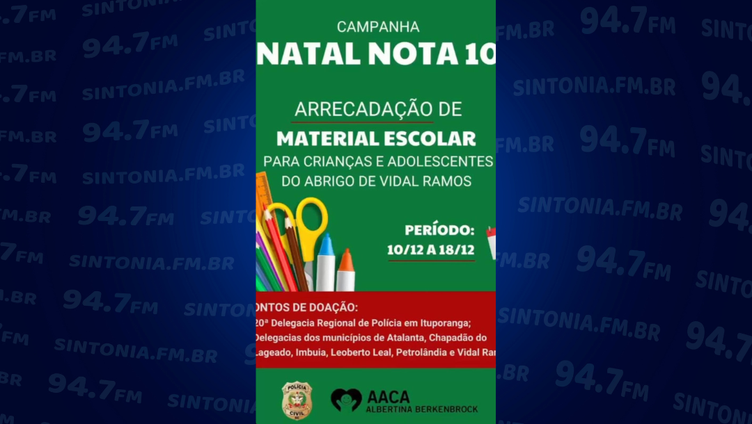 Delegacia Regional de Polícia Civil de Ituporanga promove campanha solidária