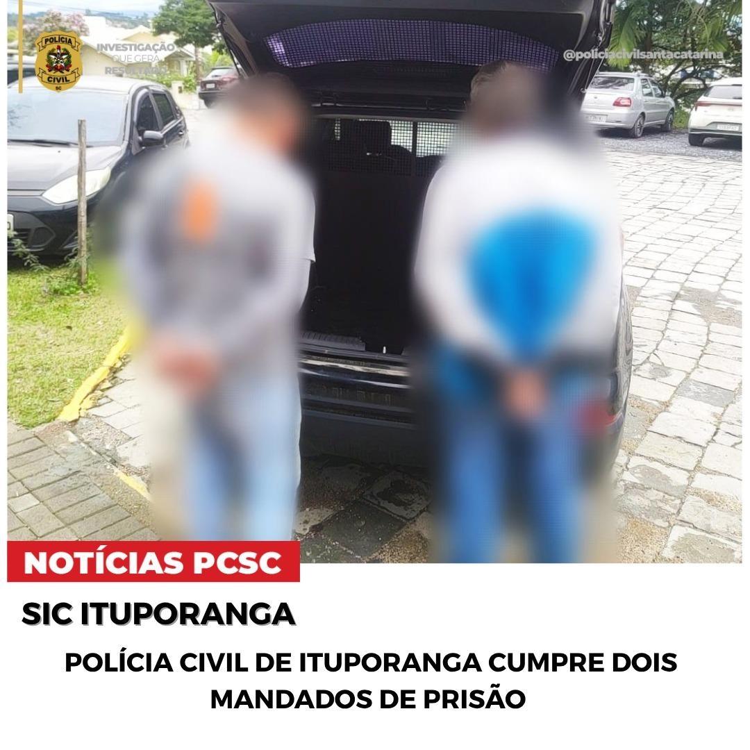 Dois homens são presos por dívida de pensão alimentícia em Ituporanga; Valor chega a cerca de R$100 mil 
