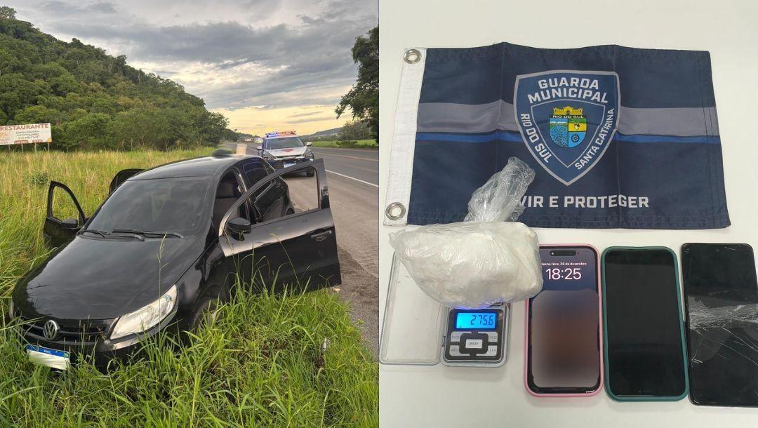 Dupla é presa após perseguição por tráfico de drogas na BR-470